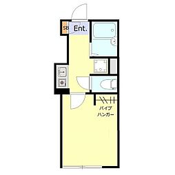 ボンボニエール池上 1Kの間取図画像