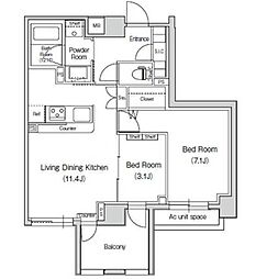 スタイリオ元住吉2 2LDKの間取図画像