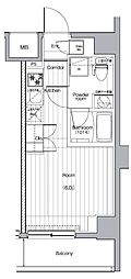 PREMIUMCUBEGNISHIOI ワンルームの間取図画像