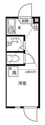 シャンピニオン都立大 ワンルームの間取図画像