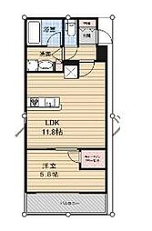 アーバンパーク品川豊町 3階1LDKの間取り