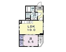 アドニスター・西大井 1階1LDKの間取り