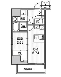 SYFORME大井町II 4階1DKの間取り