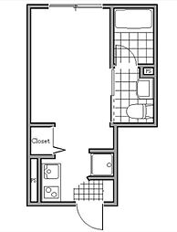 レ・スタ中延 3階ワンルームの間取り