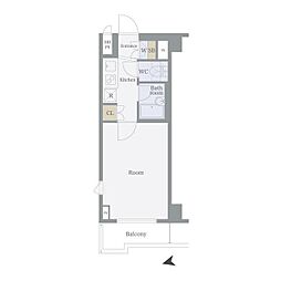 ルーブル大森八番館 706 7階1Kの間取り