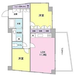 ロイヤル馬込 2階2LDKの間取り