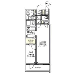 CREALpremier西馬込 1階1LDKの間取り