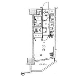 スカイコート蒲田壱番館 3階1Kの間取り