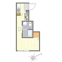 AMATERRACE大井町 1階ワンルームの間取り