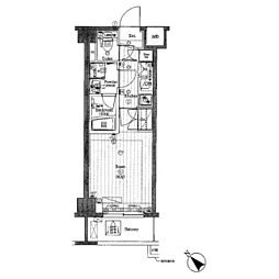 プレミアムキューブ不動前DEUX 1Kの間取図画像