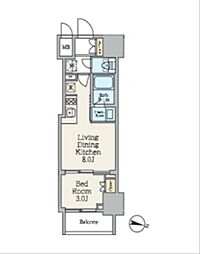 クレストコート池上 1LDKの間取図画像