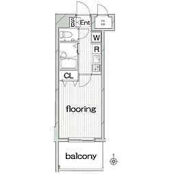 グランヴァン東品川 1Kの間取図画像