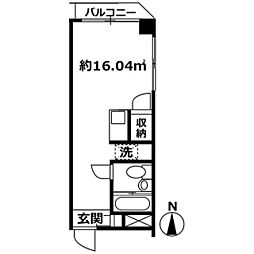 オーナーズヴィラ千鳥 ワンルームの間取図画像