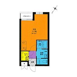 第5丸仙ハイツ ワンルームの間取図画像