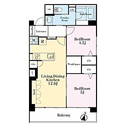緑が丘マンション 2LDKの間取図画像