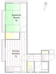 グリーンハウス 1DKの間取図画像