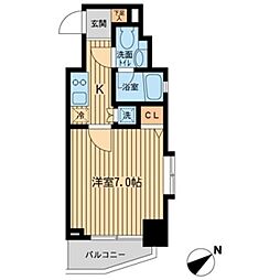 KDXレジデンス雪谷大塚 1Kの間取図画像