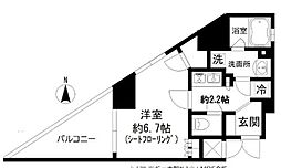 GRAND三軒茶屋WEST 4階1Kの間取り