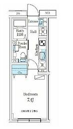 ラクラス旗の台 1階1Kの間取り