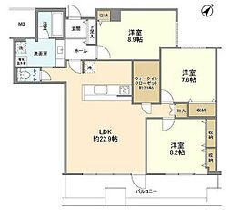 渋谷プロパティータワー 13階3LDKの間取り