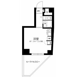 日興パレス駒場 6階ワンルームの間取り