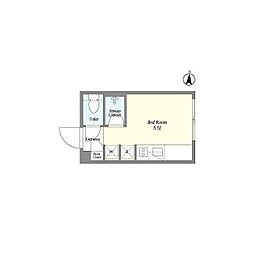 ガーデンレジデンス恵比寿 2階ワンルームの間取り