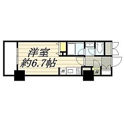 HF駒沢公園レジデンスTOWER ワンルームの間取図画像