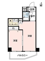 クリオ妙蓮寺弐番館 2Kの間取図画像