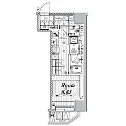 メイクスデザイン芝公園 ワンルームの間取図画像