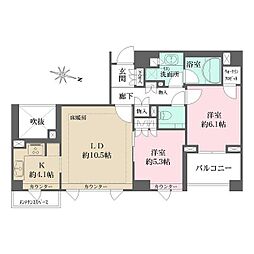 パークハウス中目黒 2LDKの間取図画像