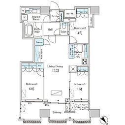 レガシス中目黒 3LDKの間取図画像
