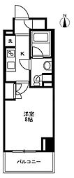 シエル武蔵小杉 1Kの間取図画像