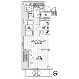 PrimalGotanda 1LDKの間取図画像