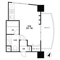 レジディア恵比寿 ワンルームの間取図画像