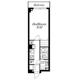 グレイスコート目黒 1Kの間取図画像