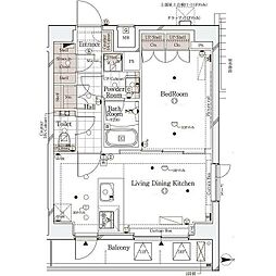 ガリシア御殿山 1LDKの間取図画像
