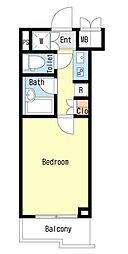 ルーブル大崎参番館 1階1Kの間取り
