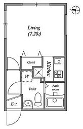 MODULOR池上 1階1Kの間取り