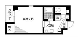サンファースト 1Kの間取図画像