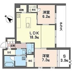サンベレオ大倉山III 2SLDKの間取図画像
