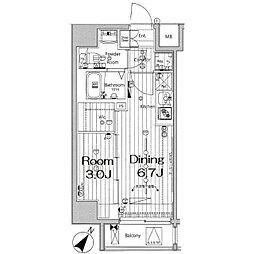 MAKESデザイン川崎3 1DKの間取図画像