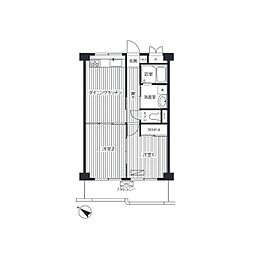 ベルプリューム高津 2DKの間取図画像