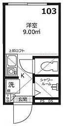 シャンピニオン都立大 ワンルームの間取図画像