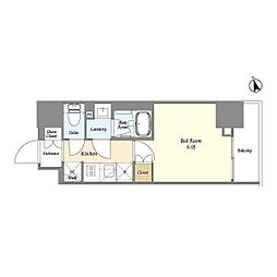 ベラスウィータ戸越 1Kの間取図画像