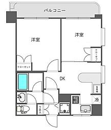 ワコーレ多摩川 2DKの間取図画像