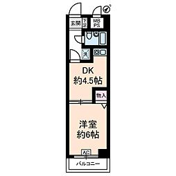 ライオンズマンション武蔵小杉第2 1DKの間取図画像