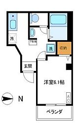 モアコート 1Kの間取図画像