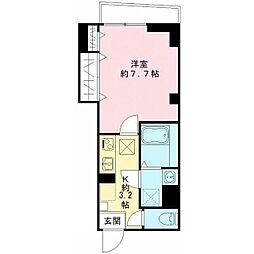 カサグラシア南大井 1Kの間取図画像