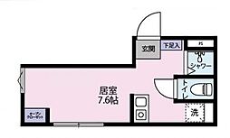 Cresta松陰 3階ワンルームの間取り