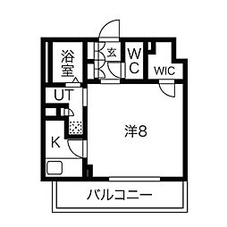 ルネサンスコート世田谷若林 4階1Kの間取り